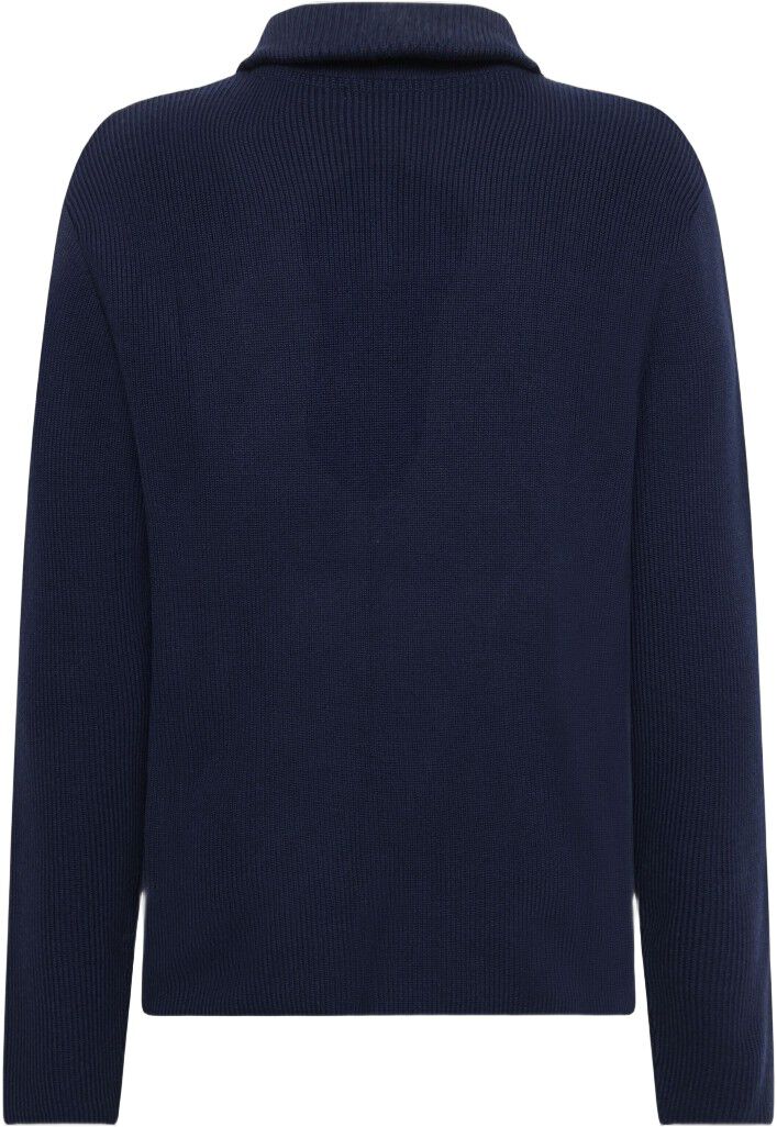 1/2 neck zip merino wool rib knit - RWS