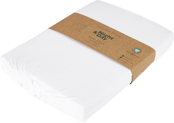 Økologisk boxlagen, jersey - GOTS, hvid