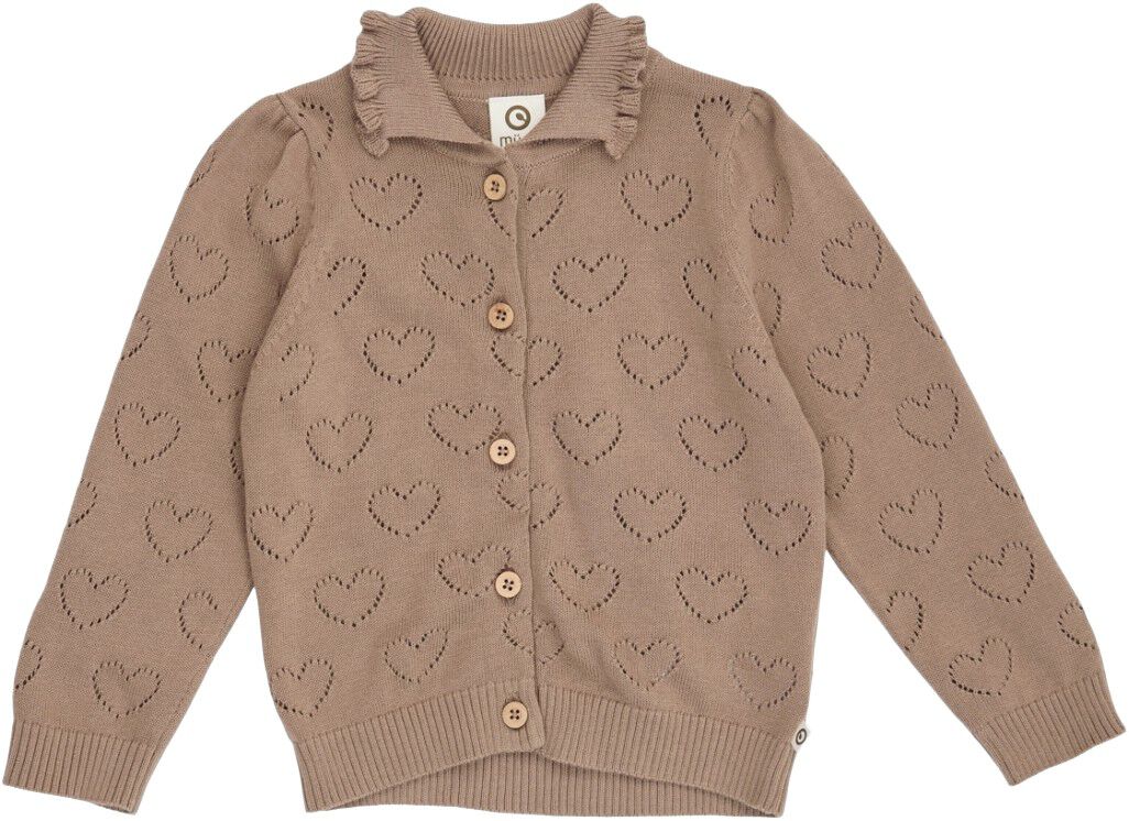 Stickad Pointelle Heart Cardigan Baby