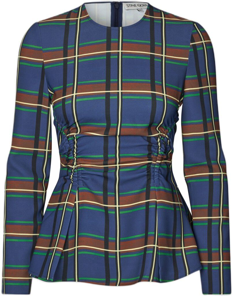 2591 Twill Cady, Gathered Peplum Top