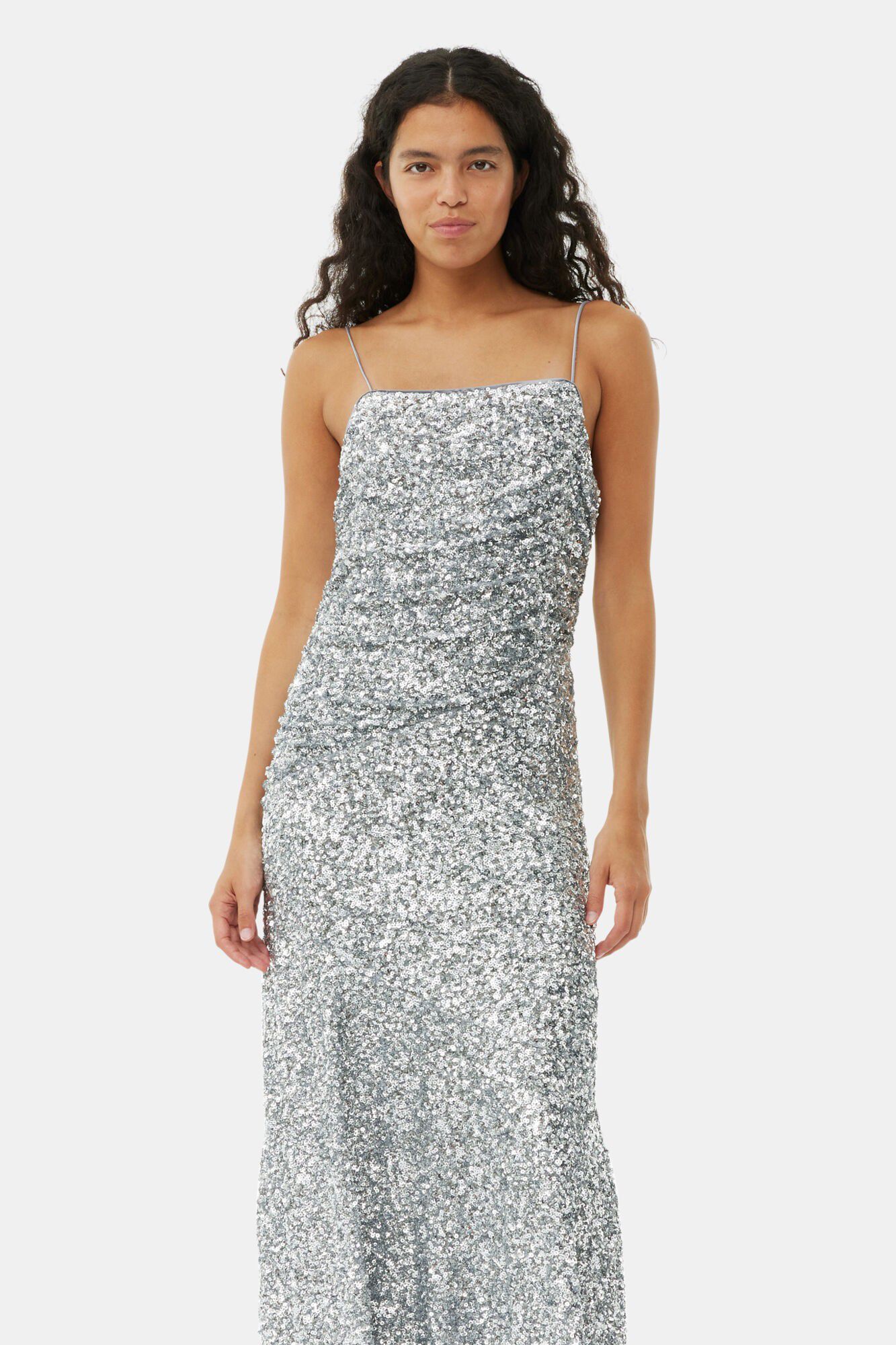 3D Sequins Long Slip Dress