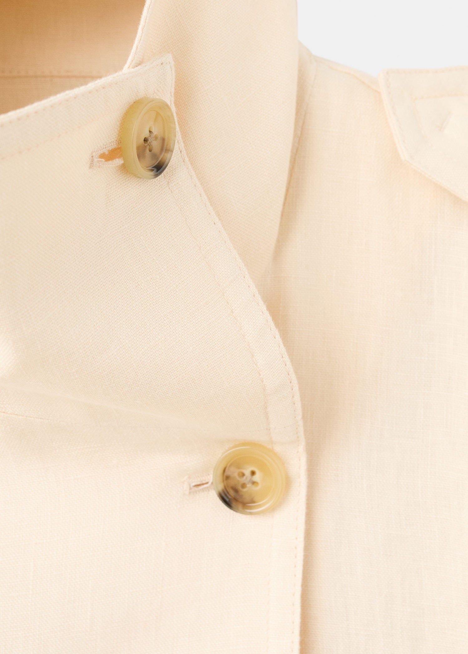 Linen funnel neck trench coat