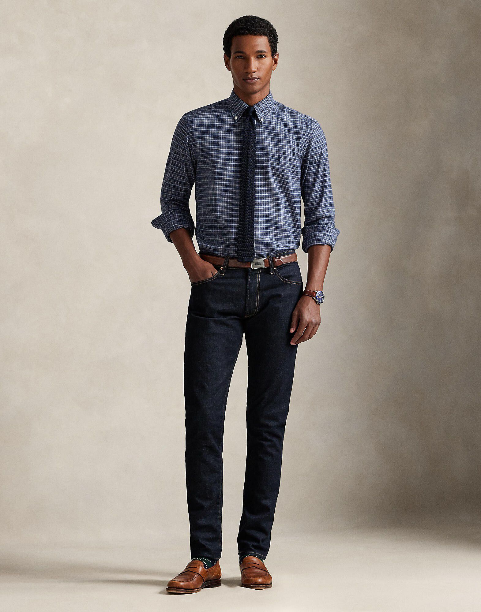 Custom Fit Plaid Performance Twill Shirt