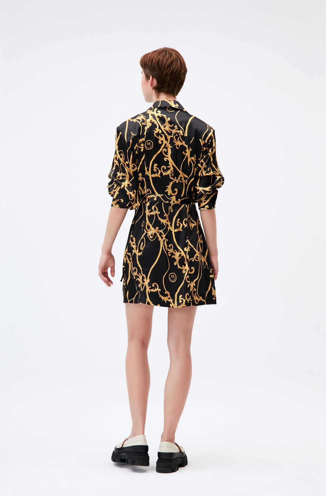 Panel Shirt Wrap Dress