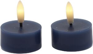 Sille Fyrfadslys 2 stk. s&aelig;t, &Oslash;4,5XH2,2cm, Deep Ocean