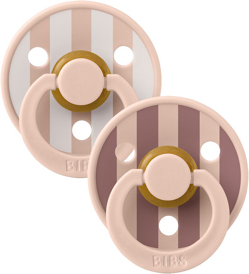 BIBS Pacifier Studio Colour 2 PACK Block Latex Size 1 Blush