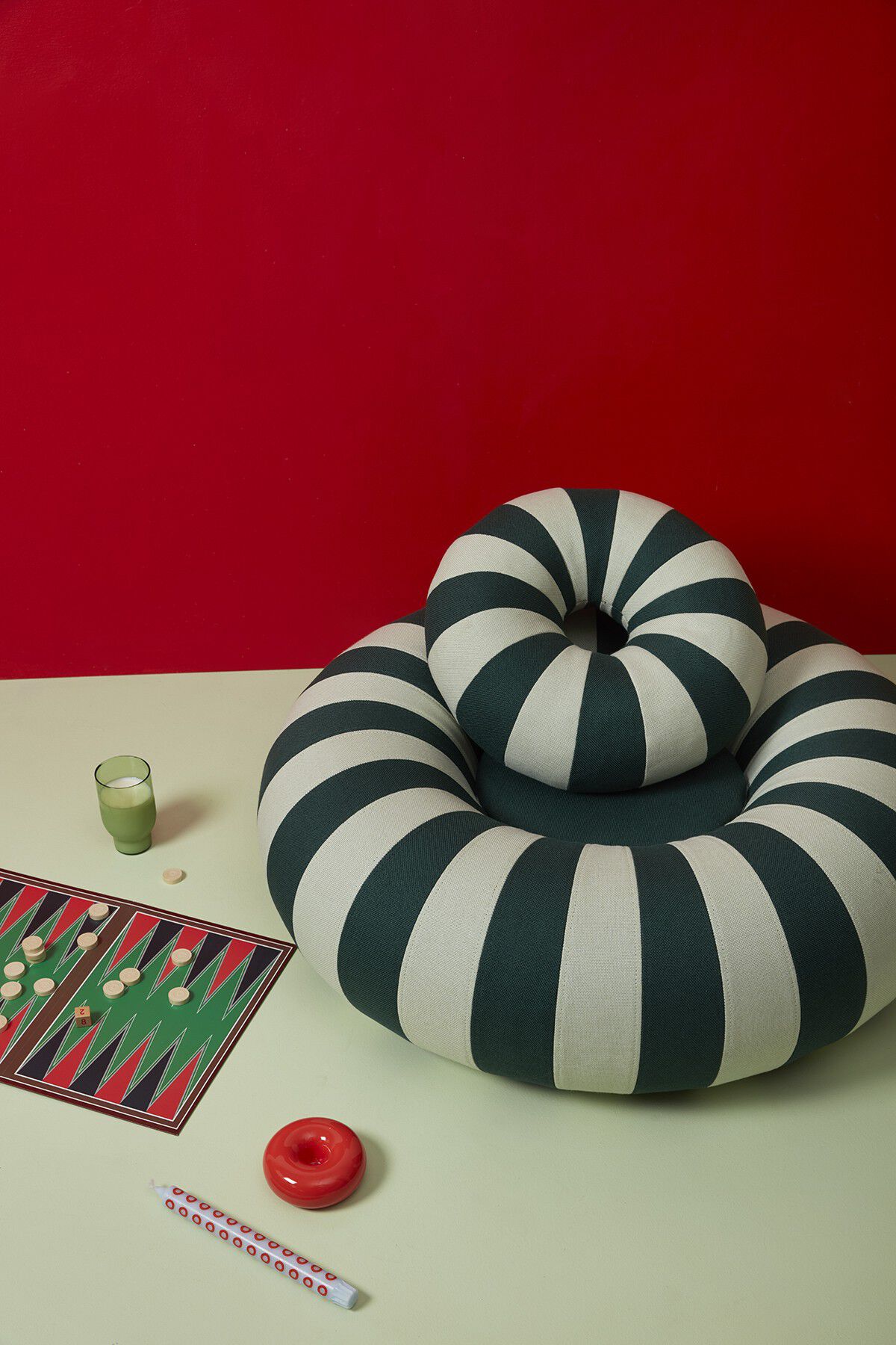 FLOAT PILLOW, MINT/DARK GREEN