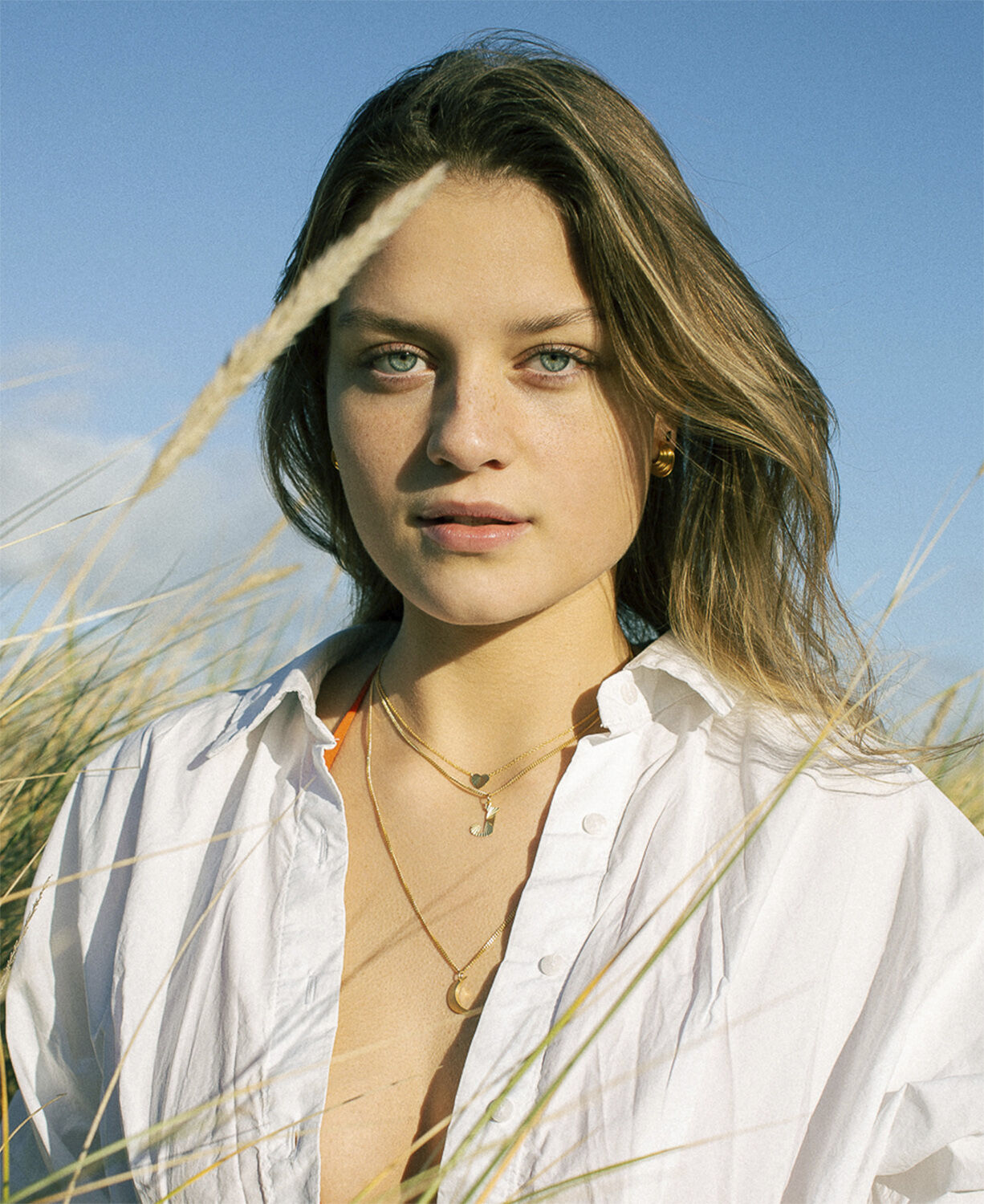 Reflection Heart necklace, gold-plated sterling silver