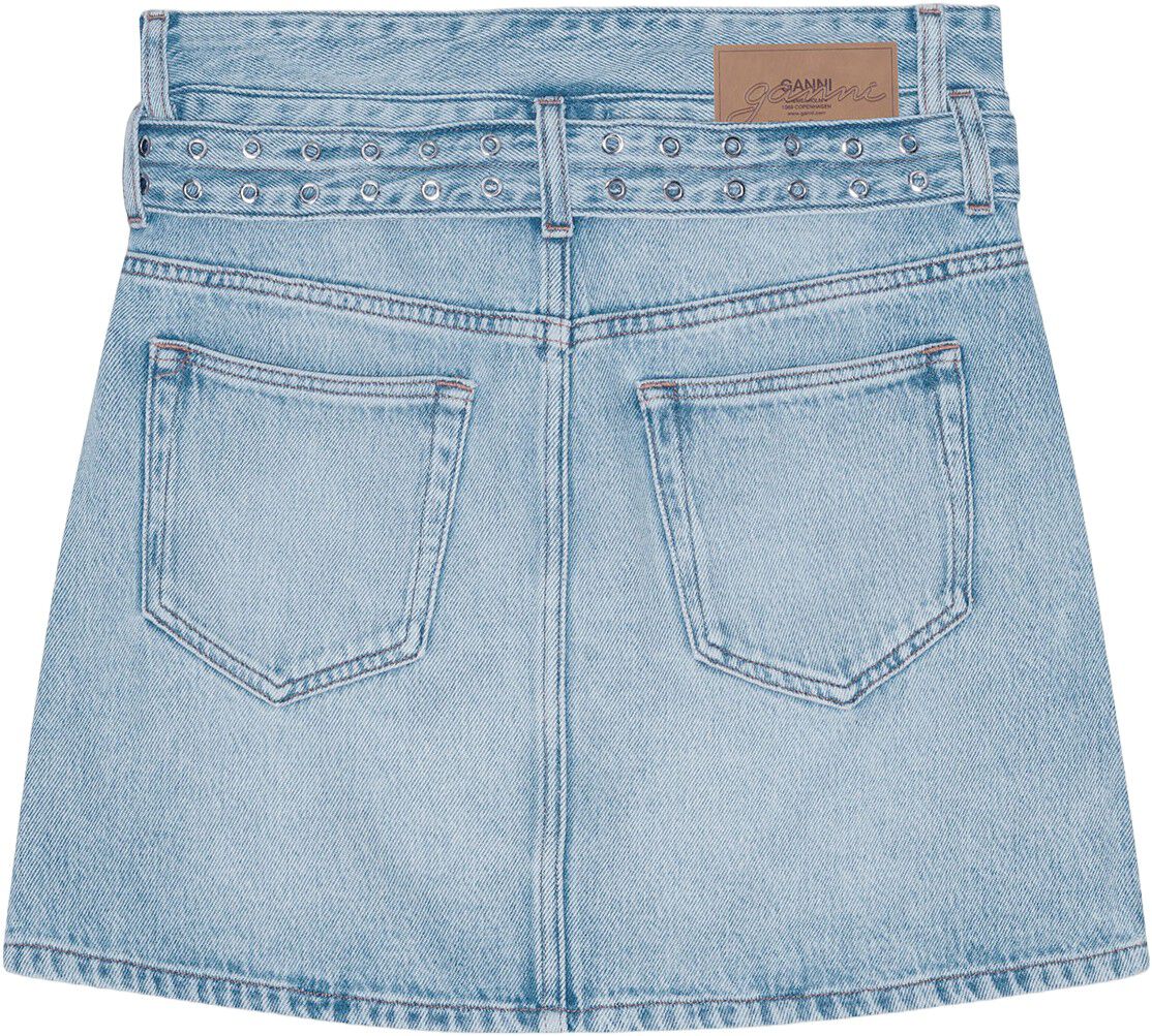 Soft Rigid Denim Mini Skirt