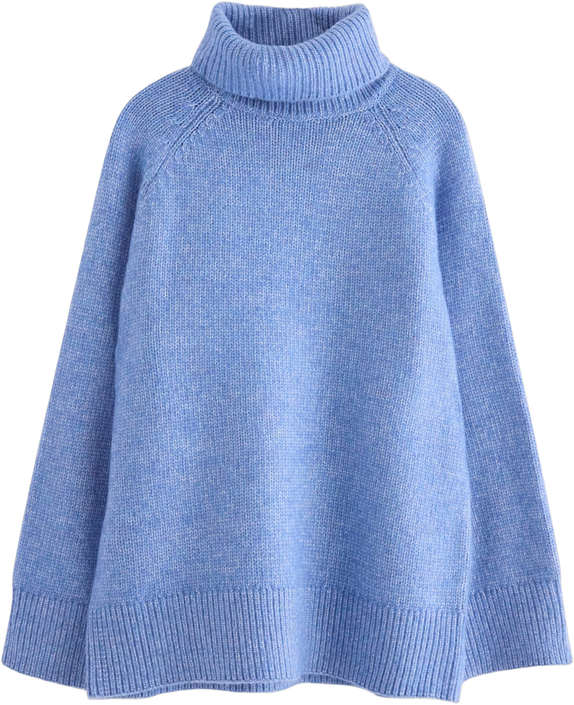 Strikket genser med rullekrage og b