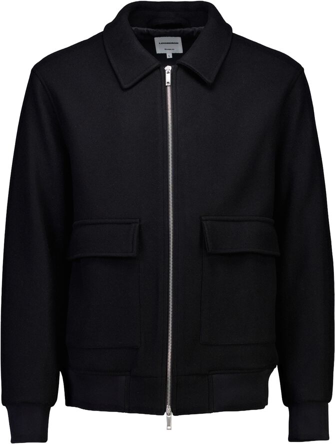Wool look zip-through jacket