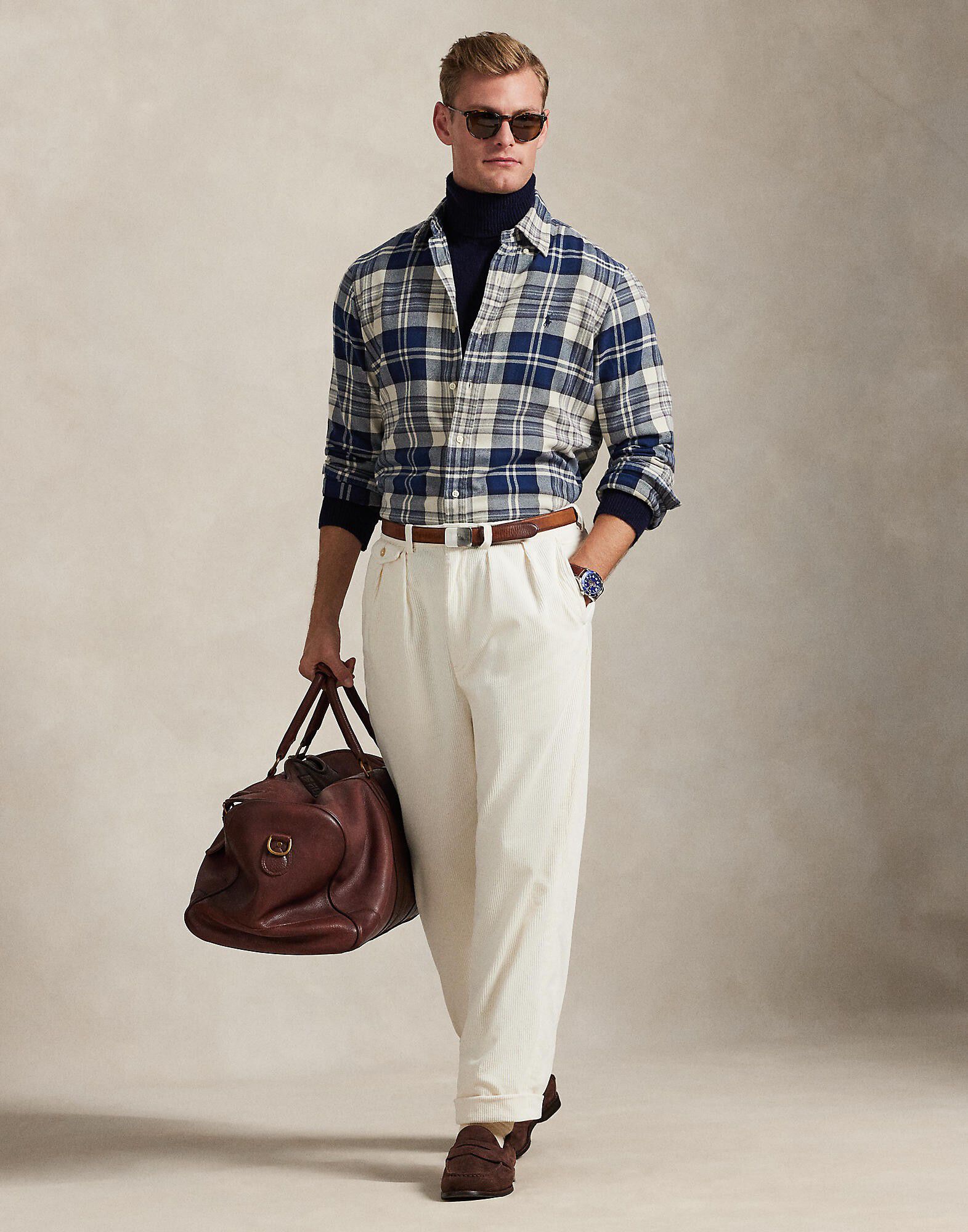 Classic Fit Plaid Twill Shirt