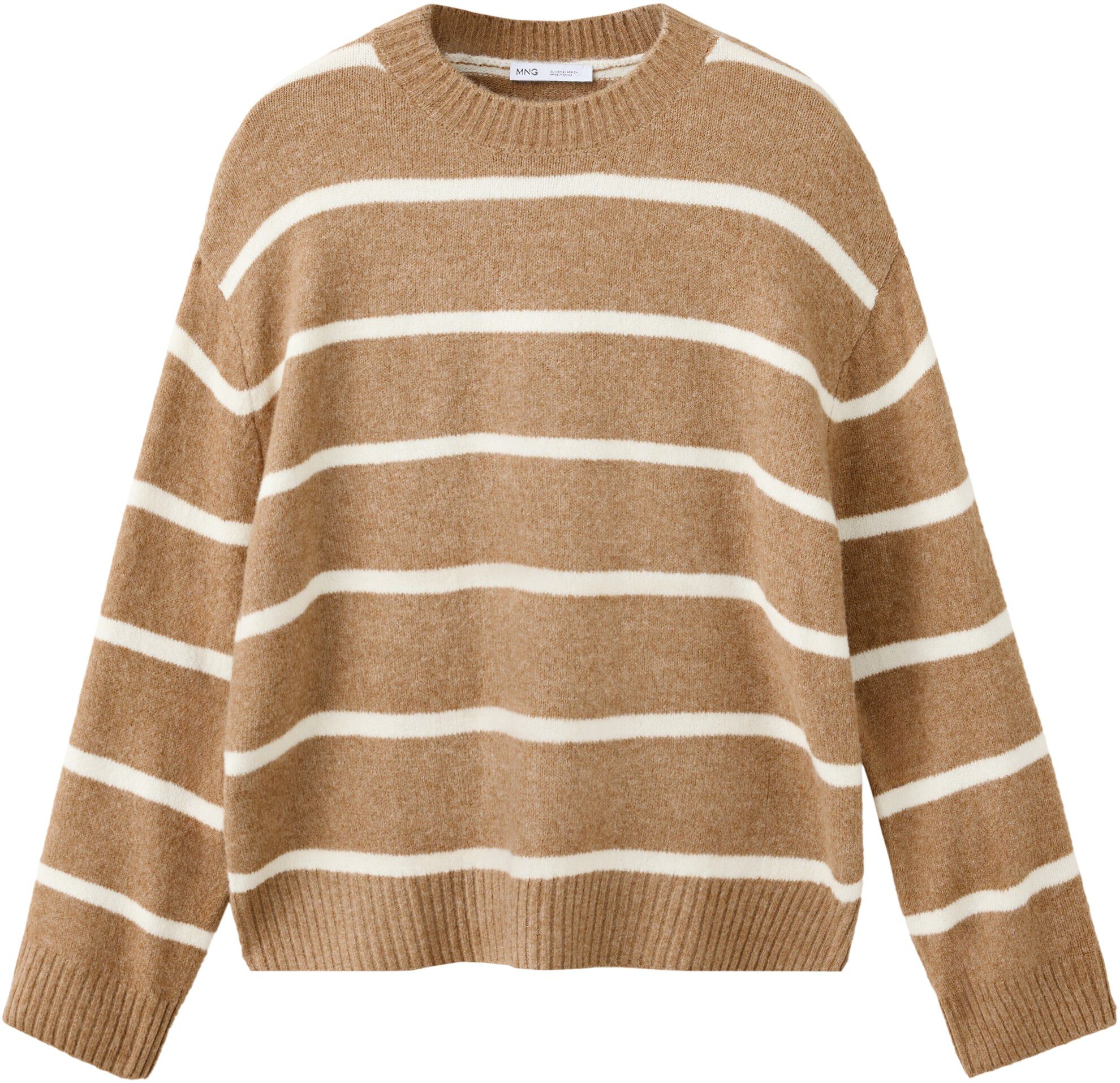 Round-neck striped sweater