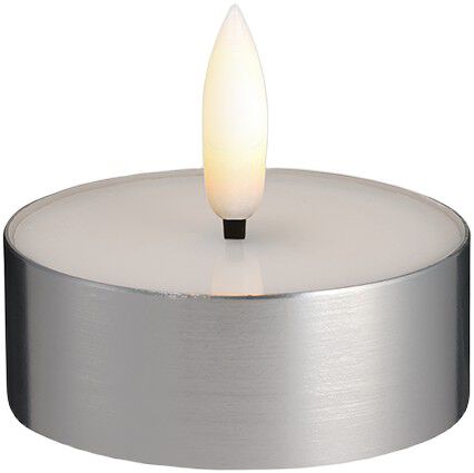 Moods & More - LED Melted tealight, Metal silver finish, 63x25 mm