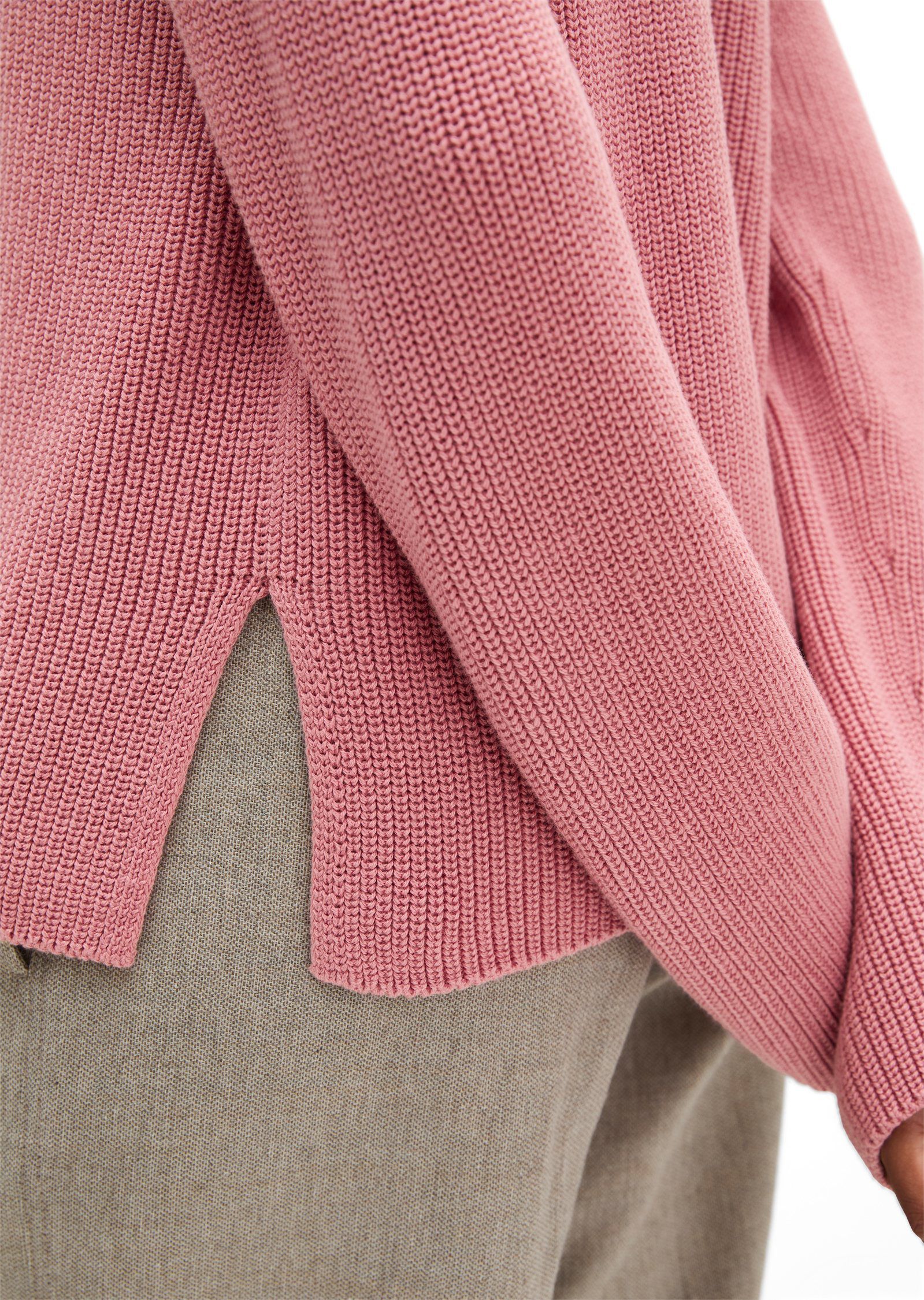 Pullovers, LSL, Round-Neck, Slits