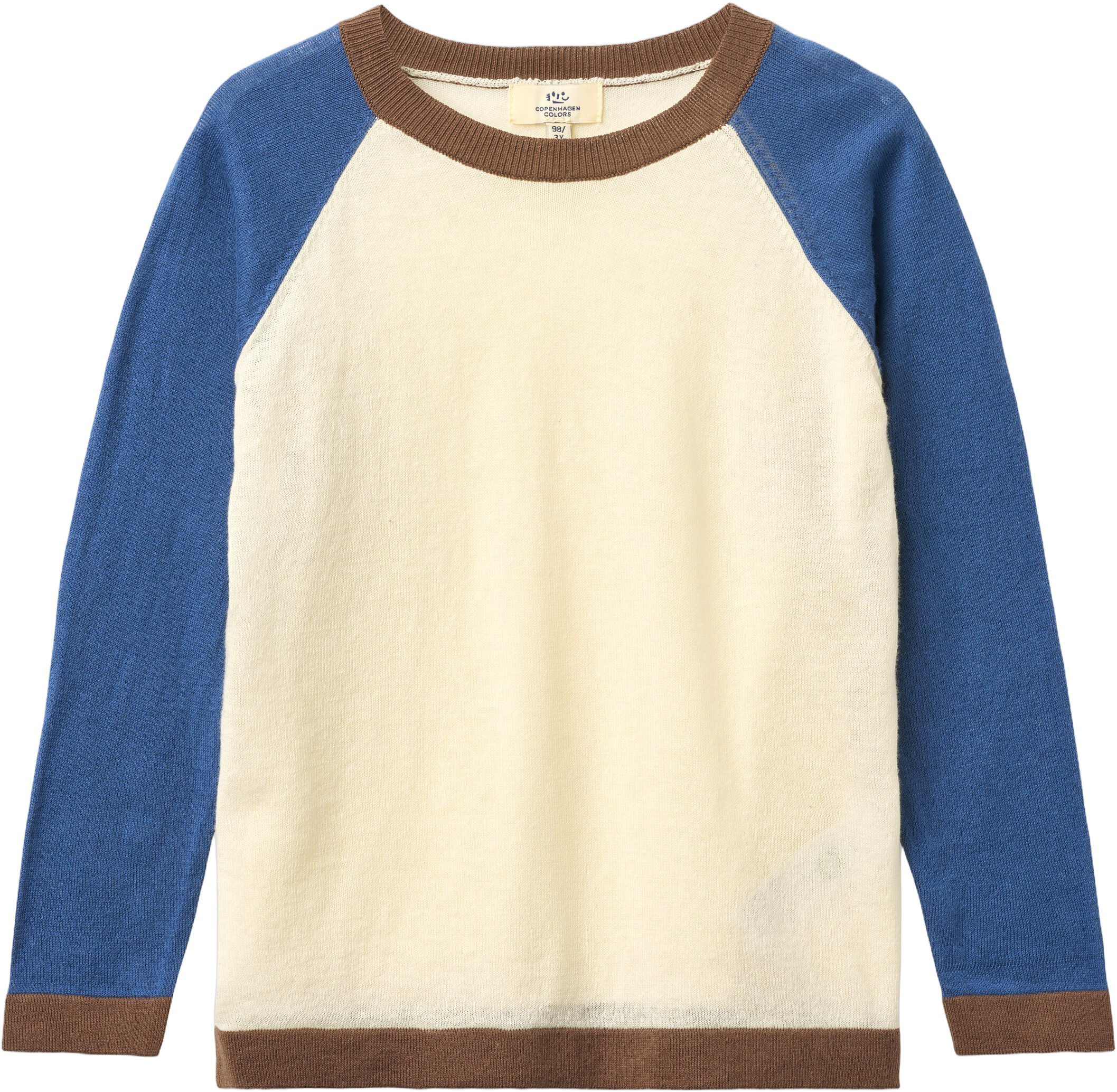 LIGHT KNITTED COLOR BLOCK BLOUSE