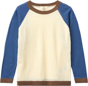 LIGHT KNITTED COLOR BLOCK BLOUSE