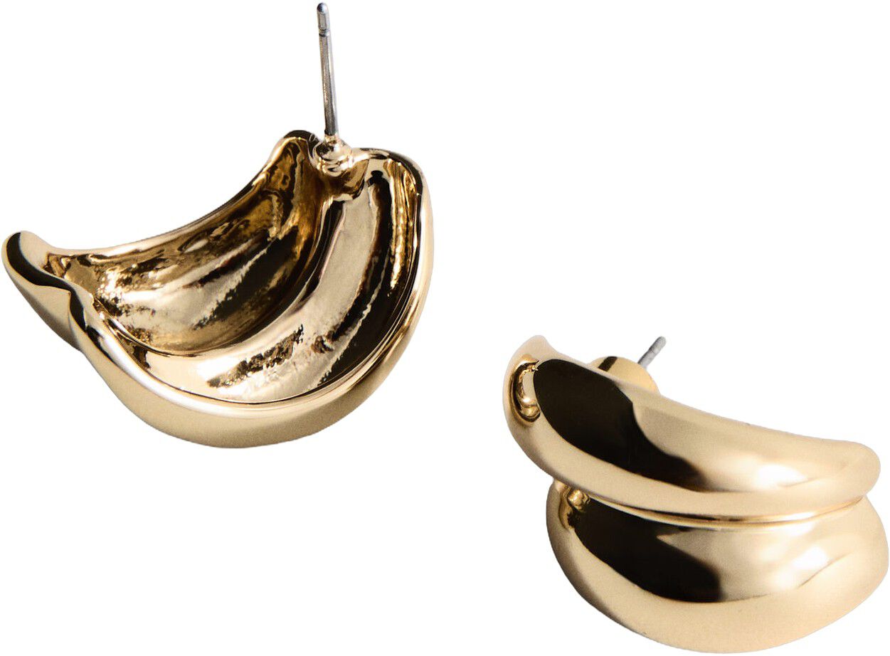 Embossed semi-hoop earrings