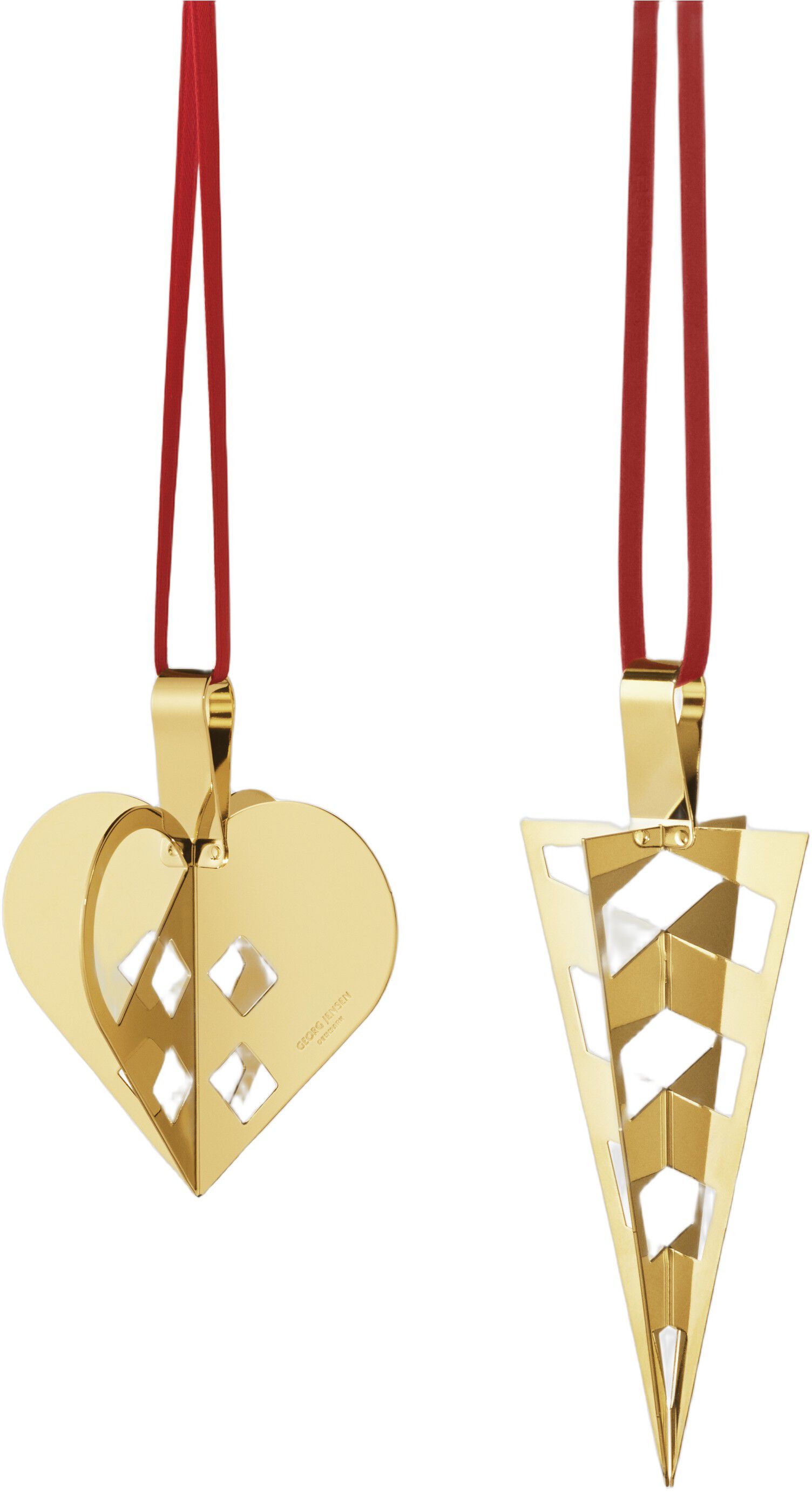 CC 2025 HOLIDAY ORNAMENT SET HEART&CORNET 18K G PLATED BRASS