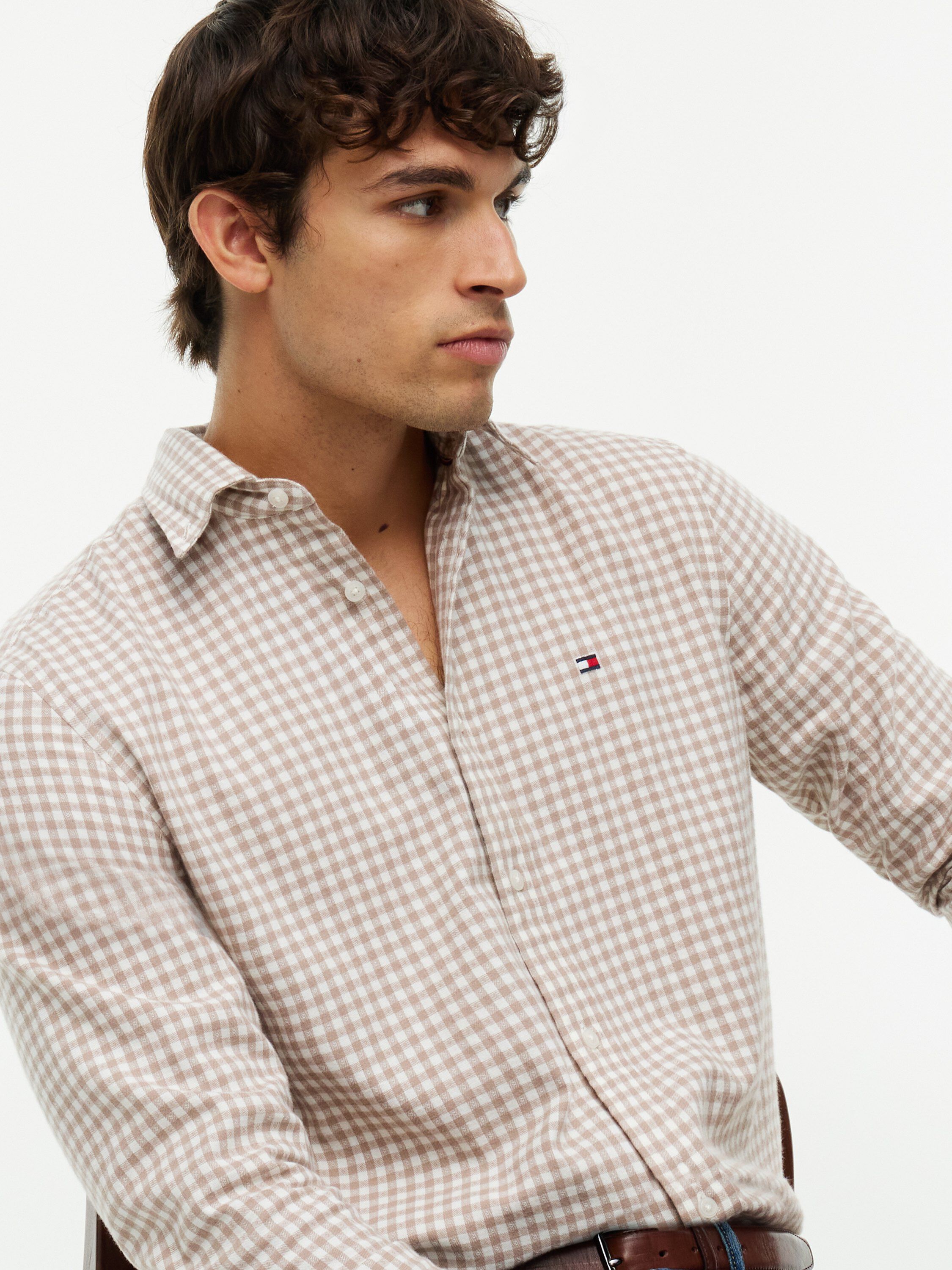 Regular Fit Gingham Dobby Flannel Shirt