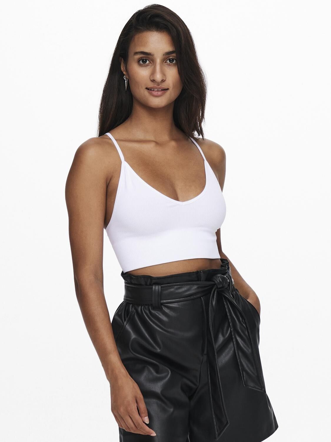 ONLVICKY RIB SEAMLESS VNECK TOP NOO