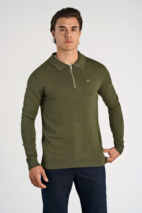 Ecovero L/S zip polo