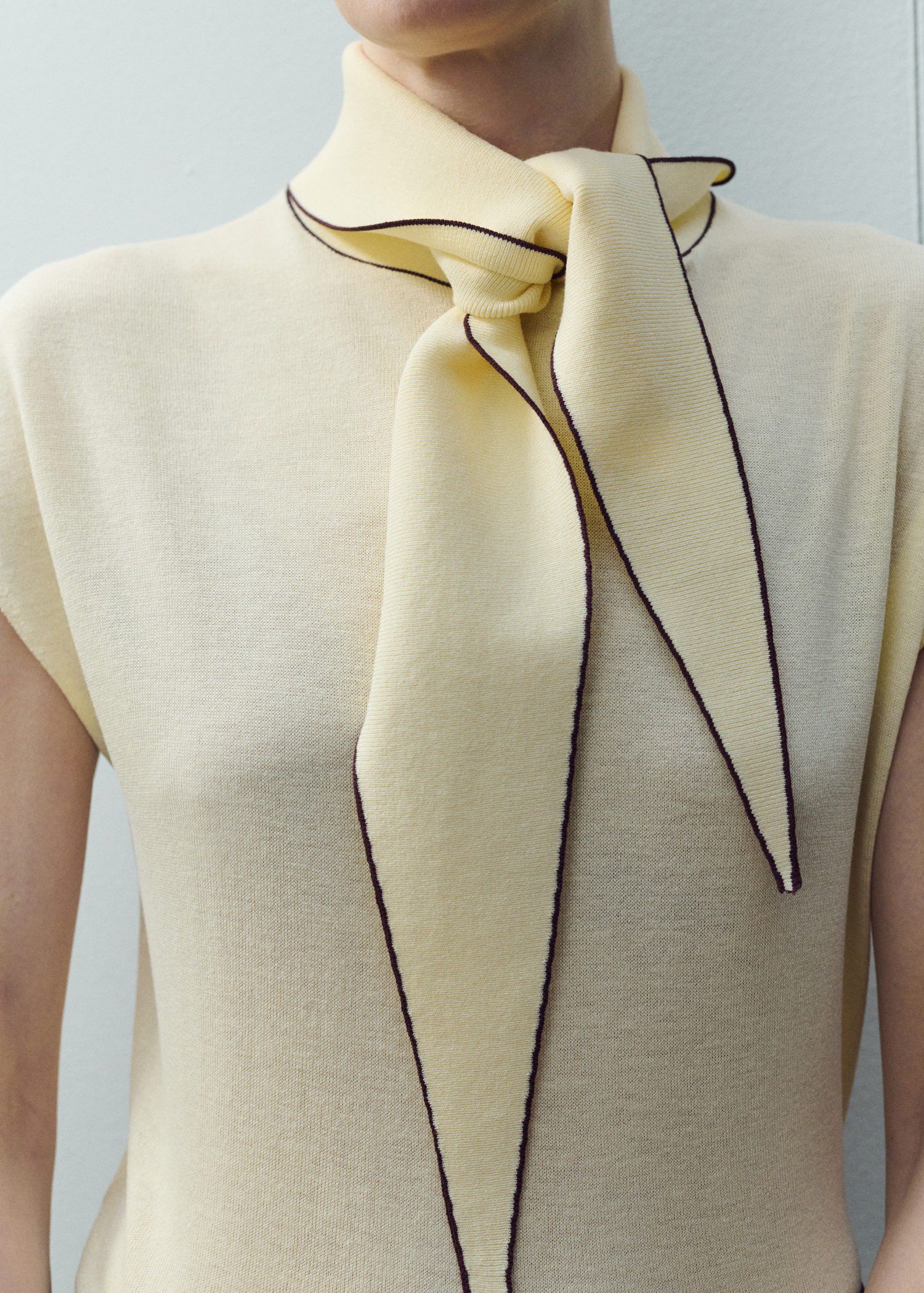 Knitted top with scarf detail