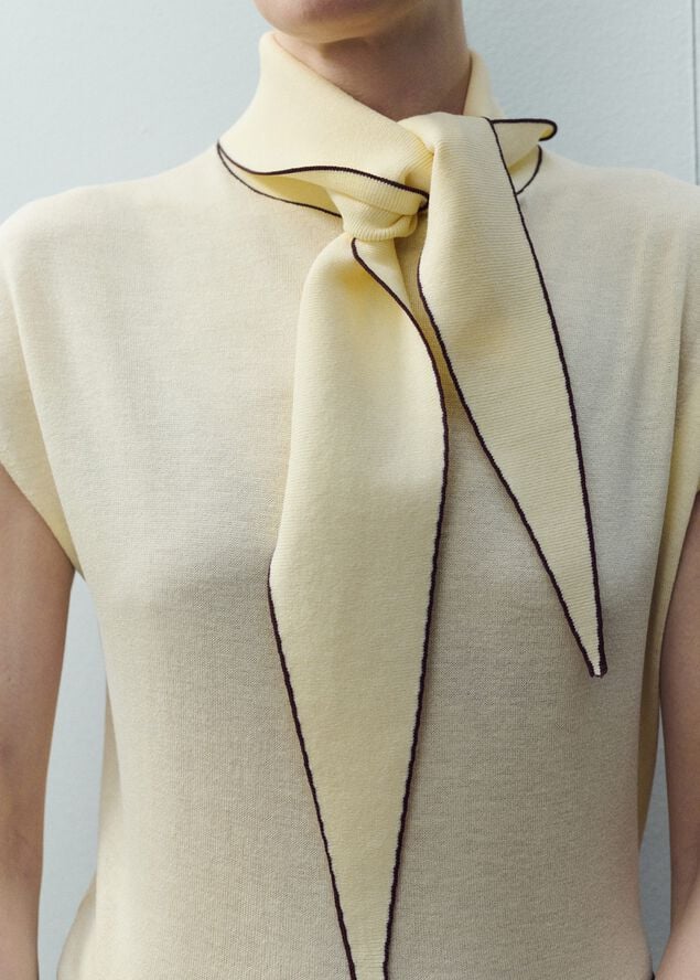 Knitted top with scarf detail