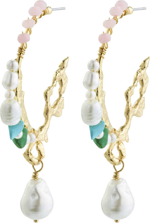 FORCE large hoop earrings white/gold-plated