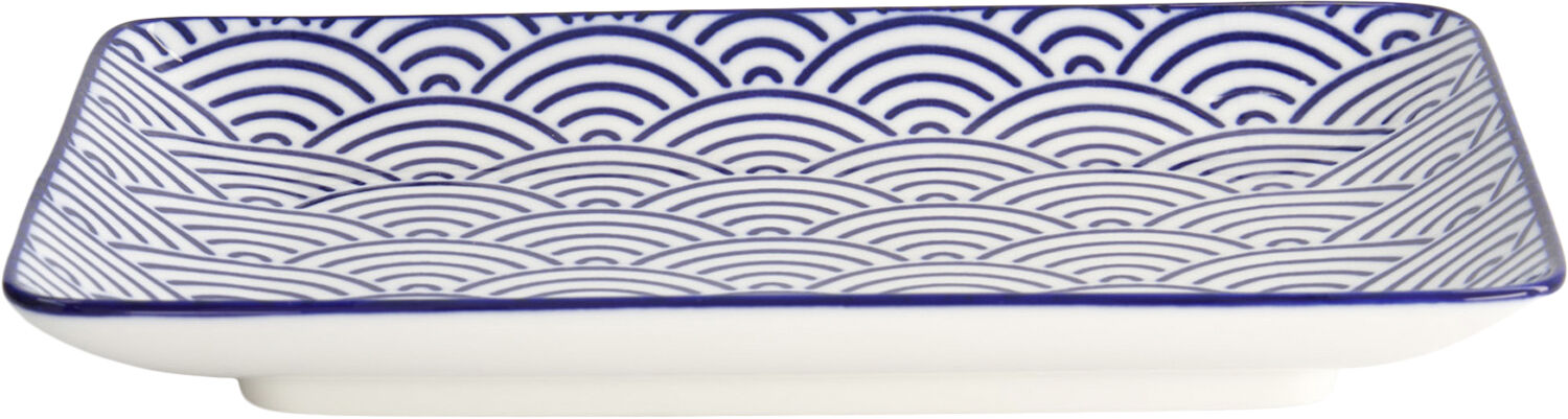 Nippon Blue Plate Rect 21x13. 5 Wave