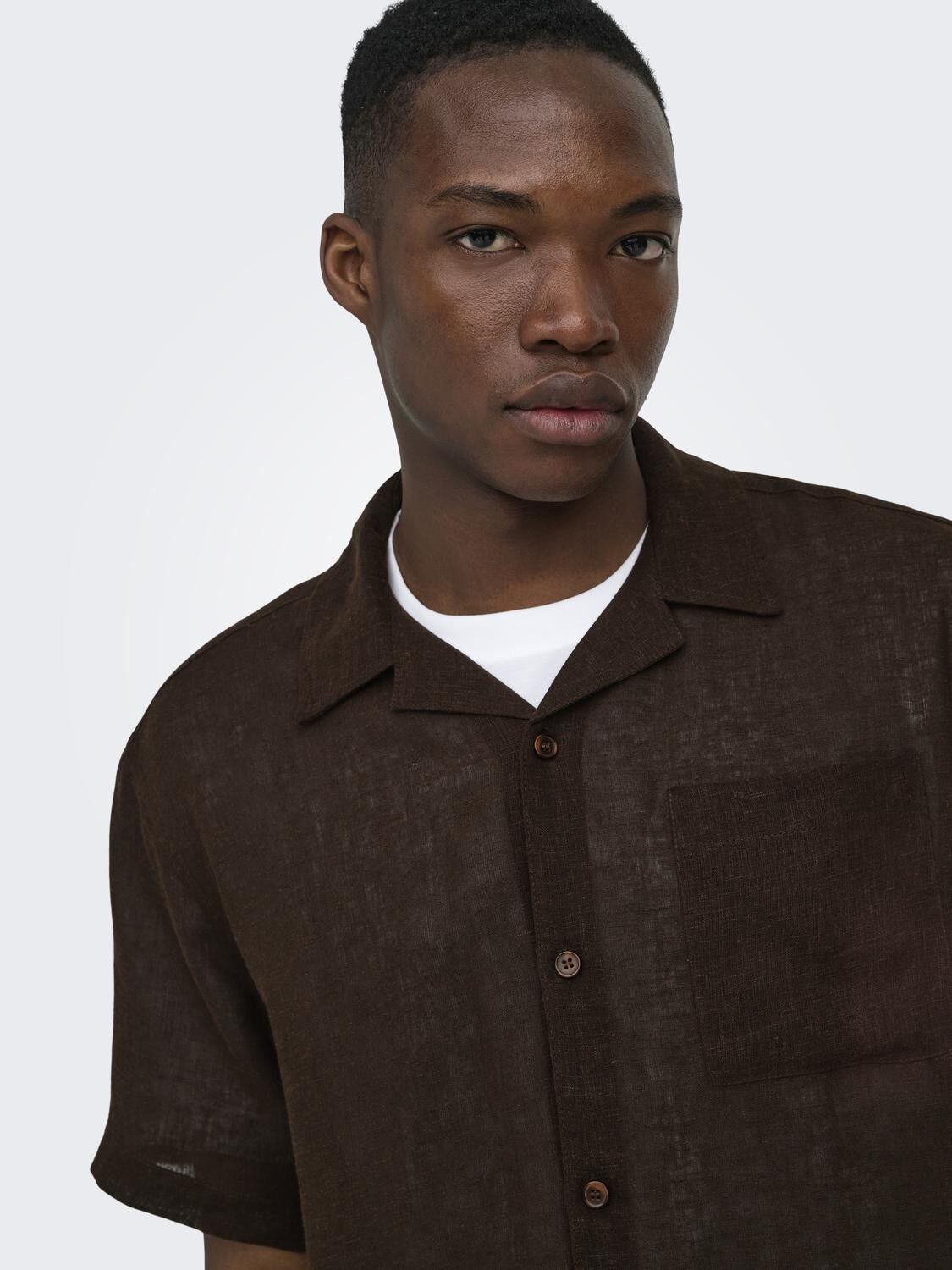 Onslaurence Linen Resort Collar Ss Noos