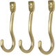 Curvature Hooks - Set of 3 - Brass