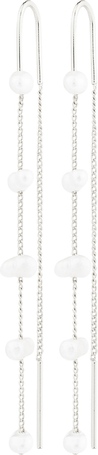 ZENAIA pearl chain earrings silver-plated