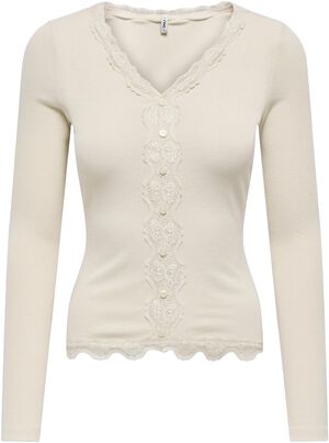 ONLENEA L/S LACE MIX PLACKET TOP JR