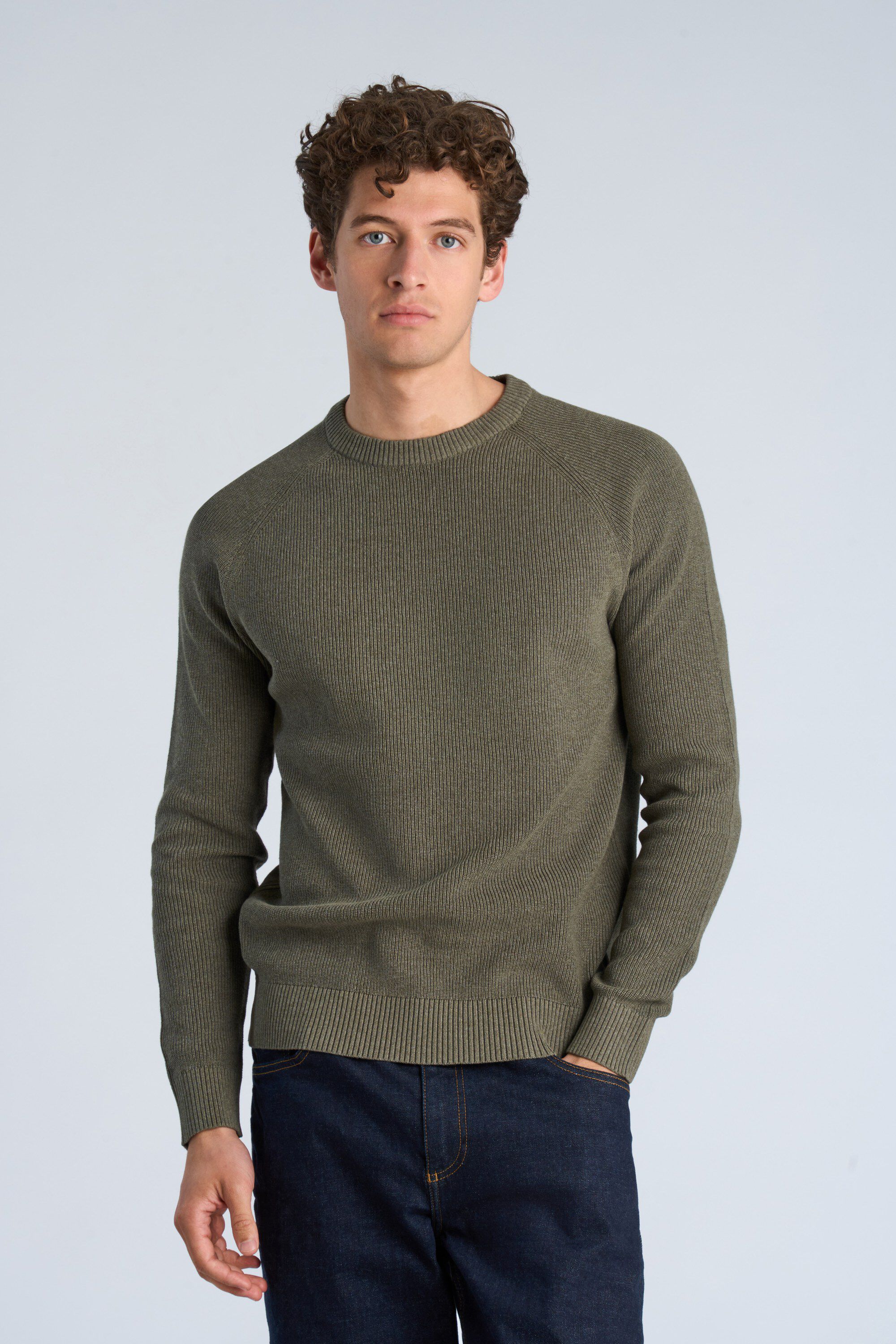 Ribbed L/S o-neck knit