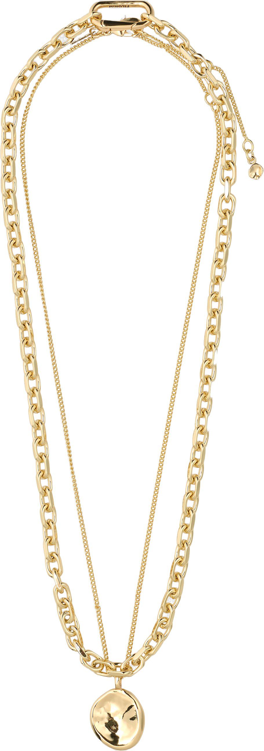 SPARKLE halsk&aelig;de, 2-i-&eacute;t s&aelig;t, guldbelagt