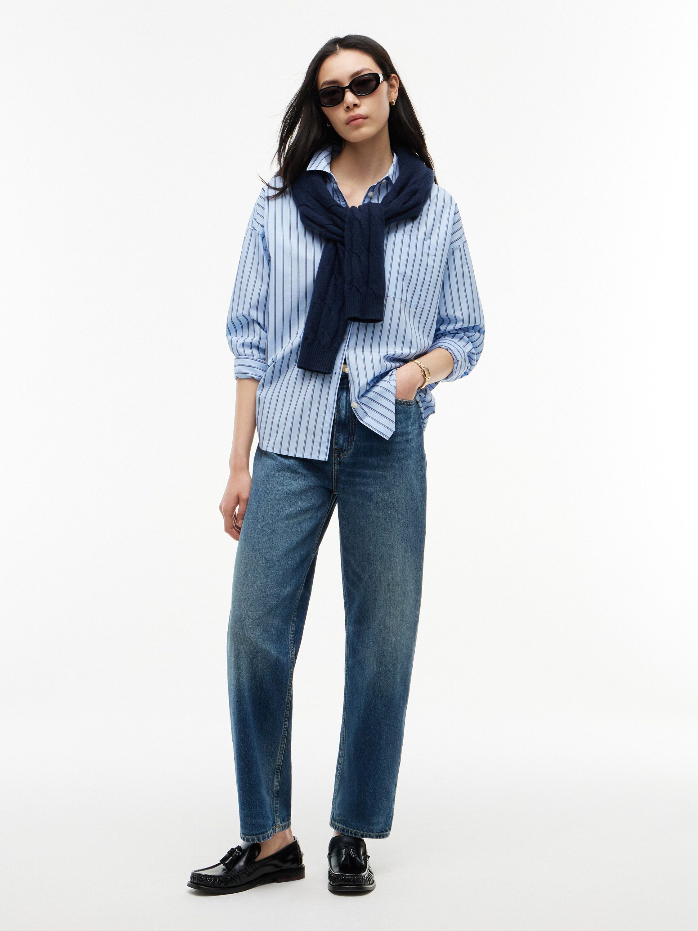Jackie High Rise Tapered Horsebit Ankle Jeans