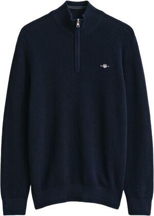 MICRO TEXTURED COTTON HALF ZIP