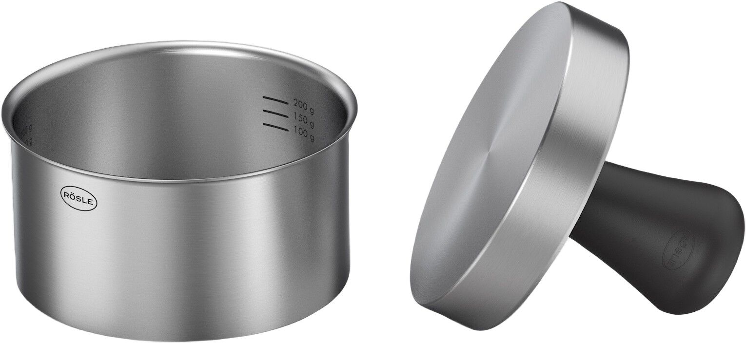 Hamburgerpress PRO 12,2 x 9 cm 18/10 st&aring;l/TPE