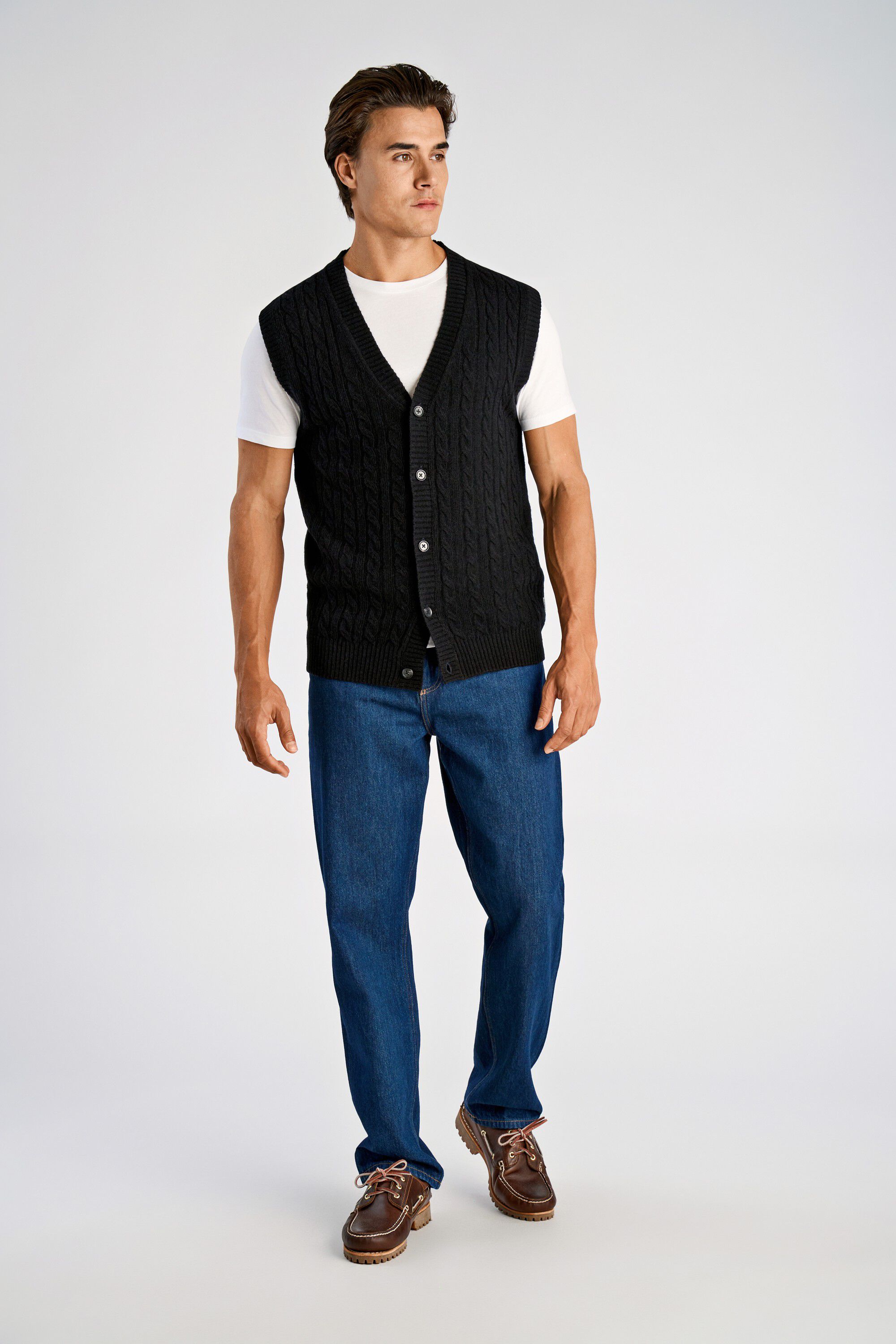 Lambswool button slipover