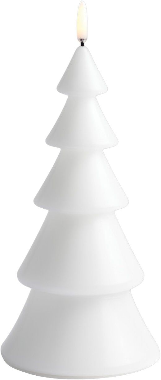 LED candle Christmas tree, Nordic white, Smooth, 10x20 cm