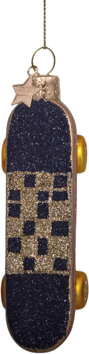 Ornament glass skate board H9. 5cm