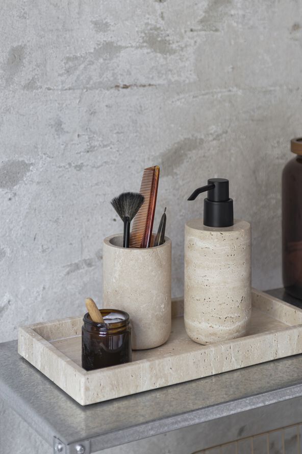 TRAVERTINE toothbrush holder
