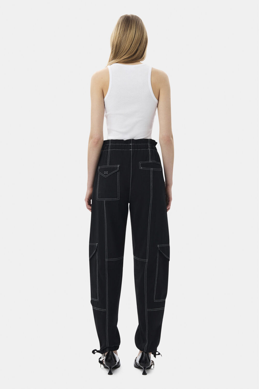 Light Slub High Waist Pocket Pants