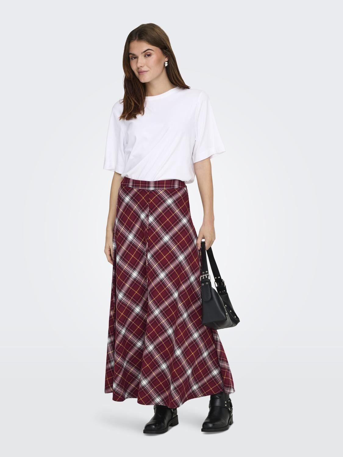 Onlwren Check Long Skirt Wvn