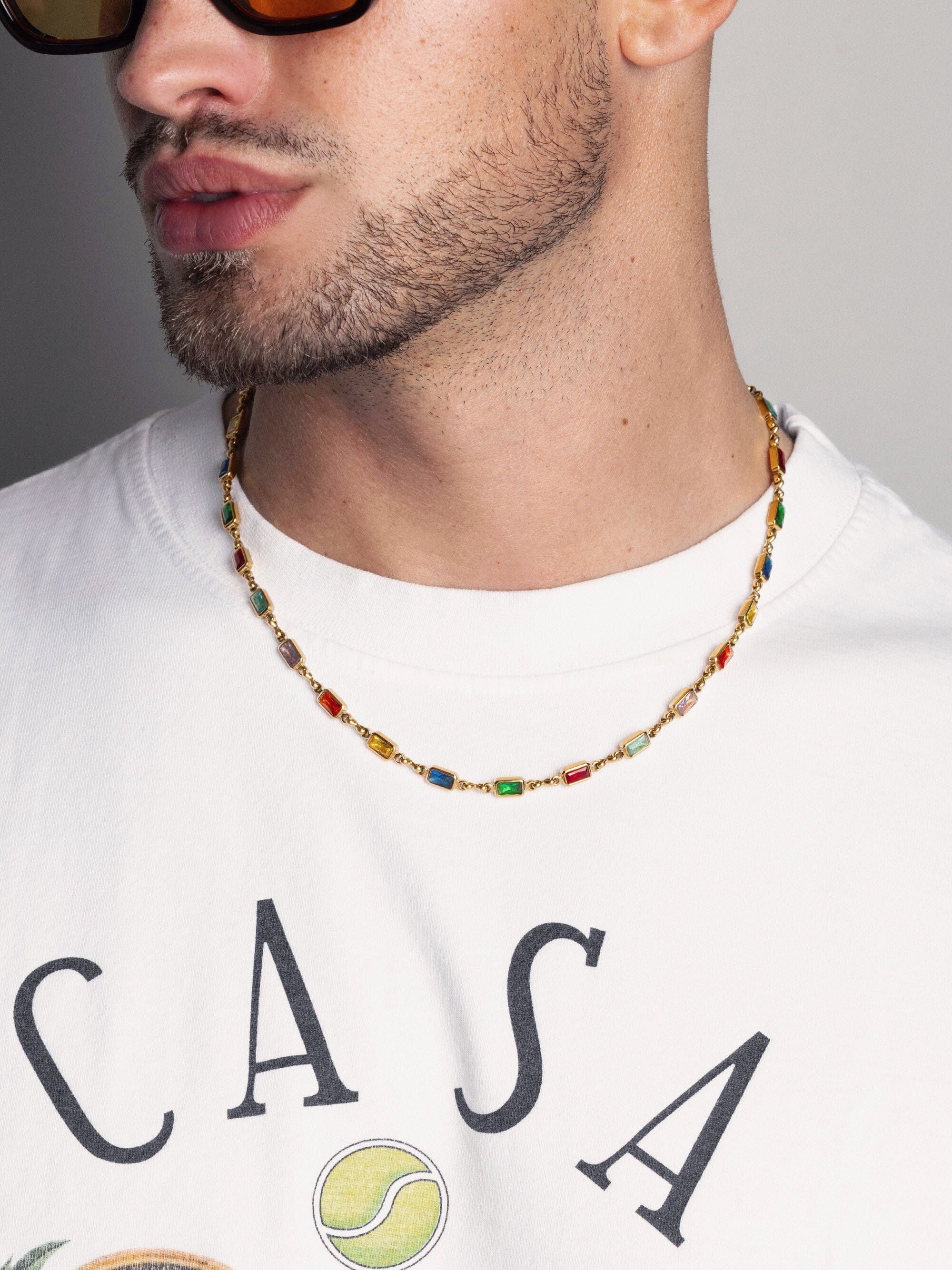 Men's Rectangle Tennis Necklace