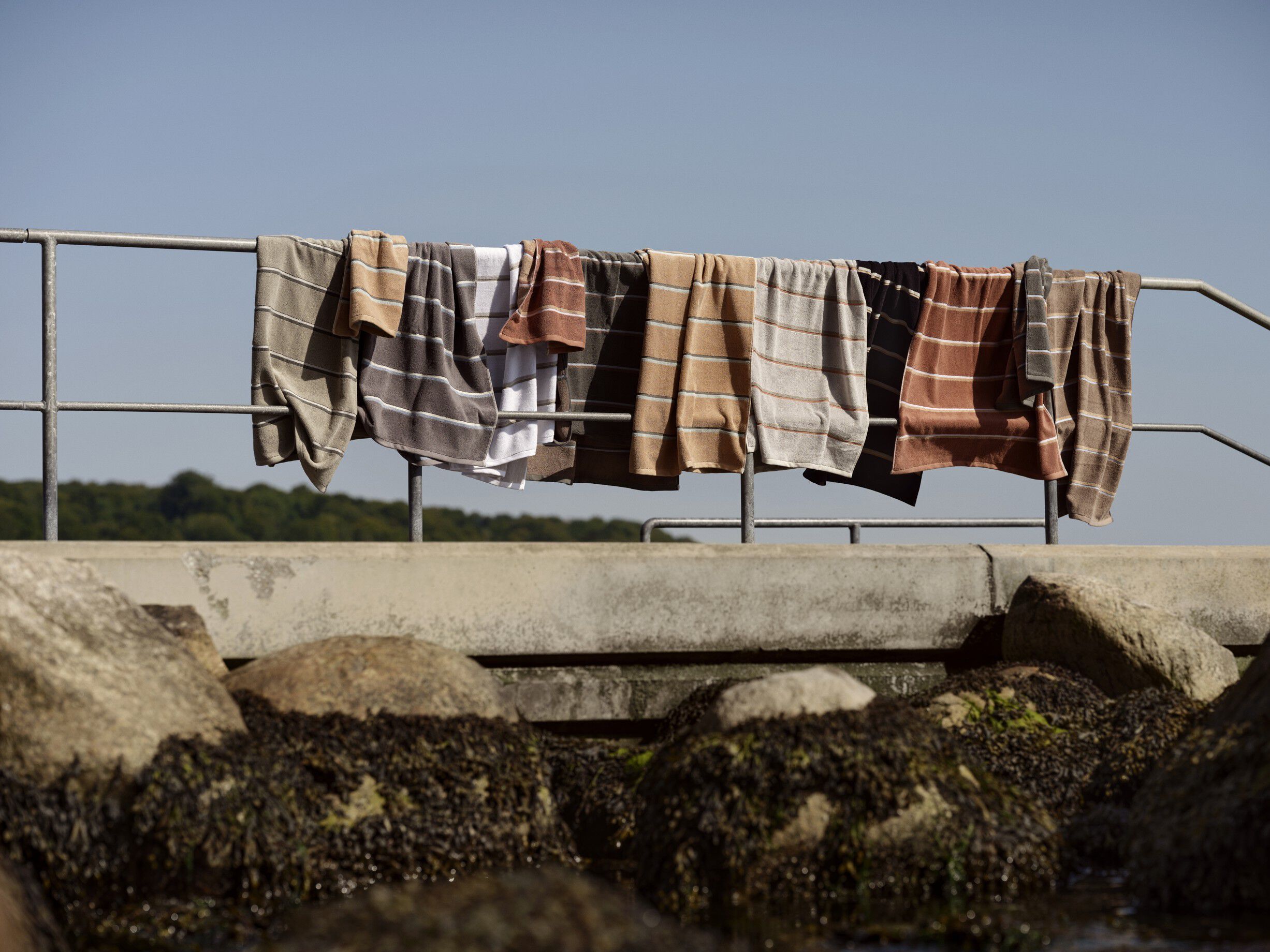 Handduk Sauna 50x100 White/Soft Grey/Eucalyptus