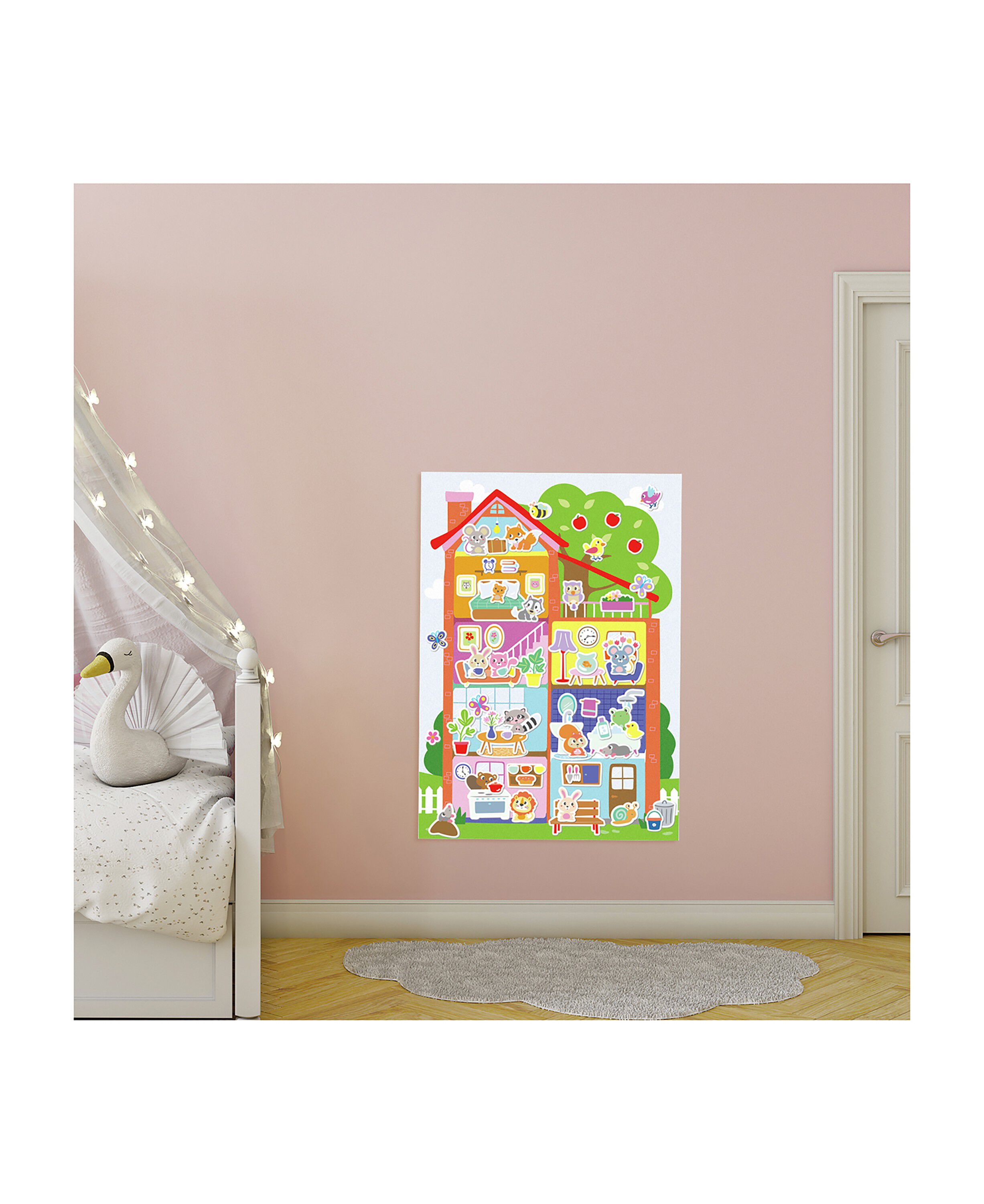 SES Creative - Min f&oslash;rste - Plakat med klisterm&aelig;rker - Hus