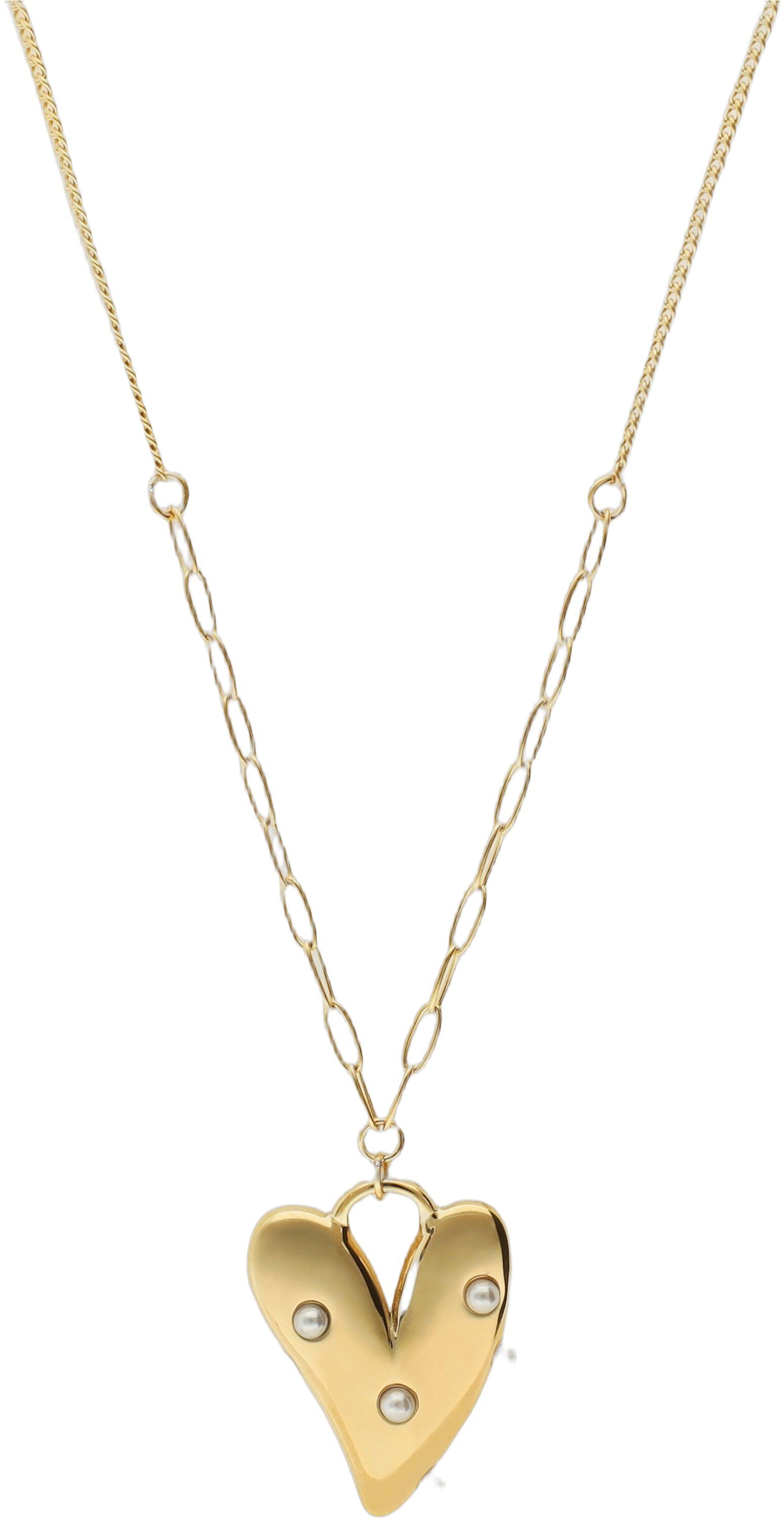 Necklace pearls & heart