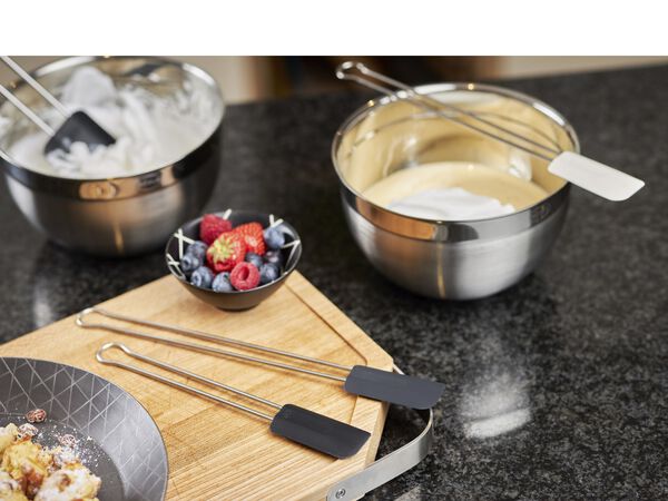 Spatel/slickepott smal 26 cm Stål/Vit